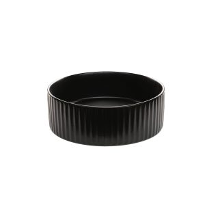 Small Cylindrical Black Fluted Ceramic Sink