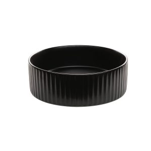 Cylindrical Black Fluted Ceramic Sink