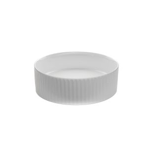 Small Cylindrical White Fluted Ceramic Sink