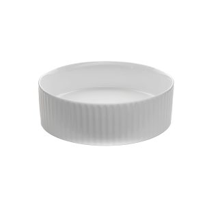Cylindrical White Fluted Ceramic Sink